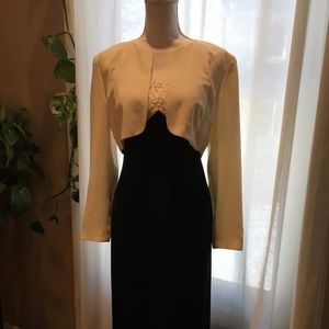 2-piece 3/4 length dress, with intricate detailing